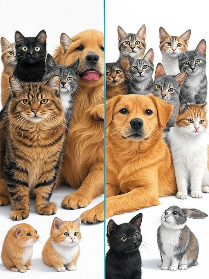  "Visual comparison of singular pet versus plural pets with real animals"
File Name: singular-vs-plural-pets-comparison.jpg