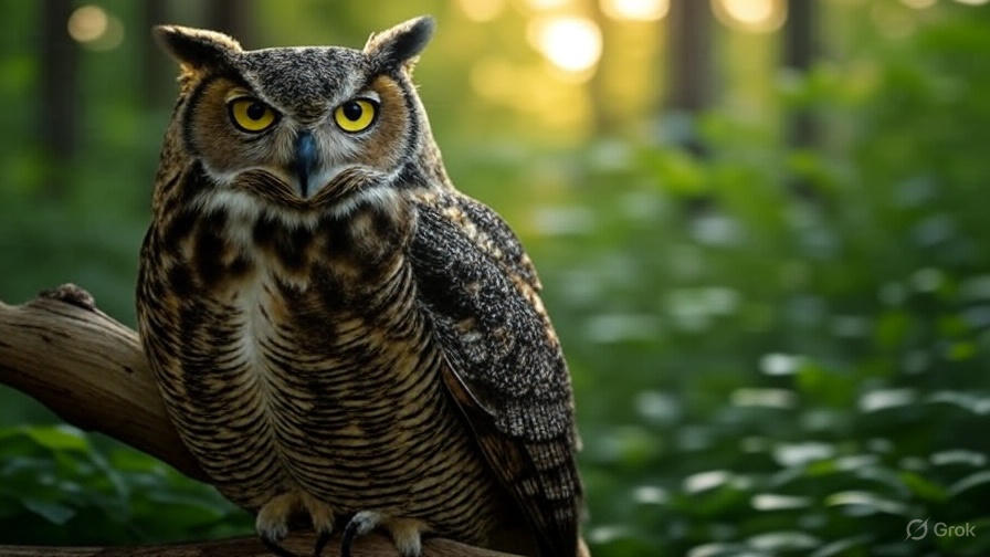 Great Horned Owl in natural habitat - why owls shouldn't be kept as pets"